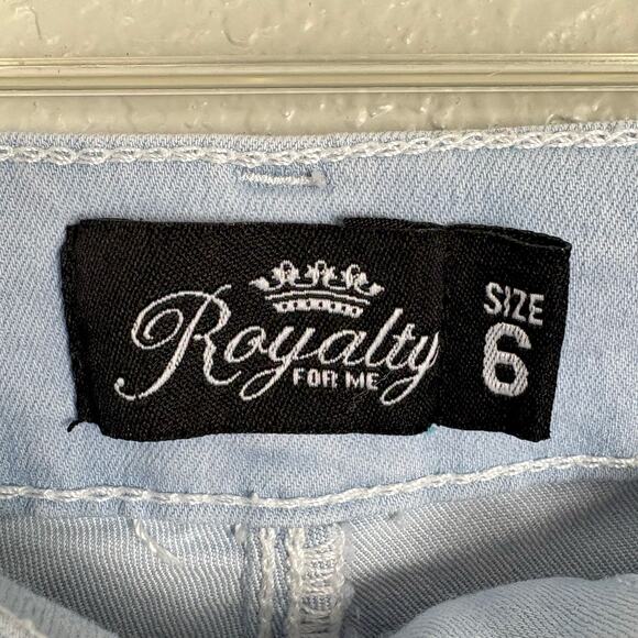 Royalty for Me Size 6 Skinny Leg Light Wash White-Blue Jeans Pockets Zipper Fly - Picture 8 of 10